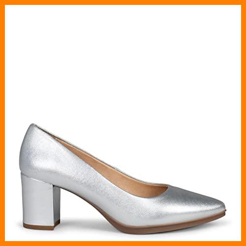 【 Mejor precio en oferta de 】✔️ Urban S Splash – Zapatos de tacón de Piel de napa metaliza Plata, EU 42