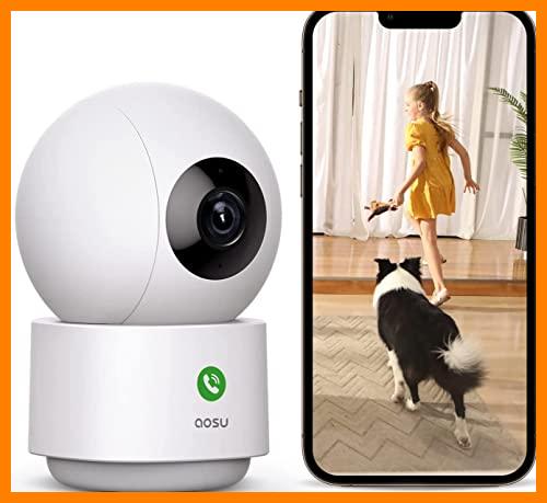 【 Mejor precio en oferta de 】✔️ AOSU 2K Camara Vigilancia WiFi Interior 360°, Nocturna HD de 10 m, WiFi 5G/2.4 GHz, Detección Humana AI, Audio Bidireccional, Llamada de un Toque, para Bebé/Mascotas, Compatible con Alexa