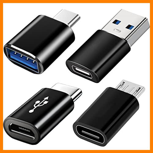 【 Mejor precio en oferta de 】✔️ Mepsies Adaptadores USB C (4 Piezas), Adaptador USB C a USB 3.0 OTG, Adaptador Micro-USB a USB-C Compatible con MacBook Pro, Samsung Galaxy, Celulares, Portátil, PC, en el Coche y Más (Negro)