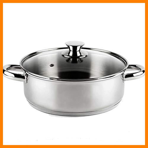 【 Mejor precio en oferta de 】✔️ Vier CI28 Inducción 18/10, Cacerola Inoxidable Diámetro 28cm, Plateado, 28 cm