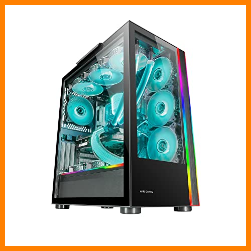 【 Mejor precio en oferta de 】✔️ Mars Gaming MC-Ultra Negro, Torre Gaming Custom XXL E-ATX, Doble Tira LED ARGB, Doble Ventana Cristal Templado, Estructura Cámara Dual Vertical