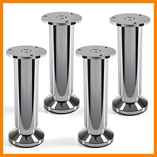 【 Mejor precio en oferta de 】✔️ Sotech Juego de 4 x Patas de Mueble Alpha Alto Ajustable Cromo abrillantado Capacidad de Carga hasta 250 kg Alto: 150