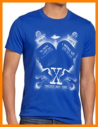 【 Mejor precio en oferta de 】✔️ style3 X-Agente Camiseta para Hombre T-Shirt FBI Alien UFO, Talla:XL, Color:Azul