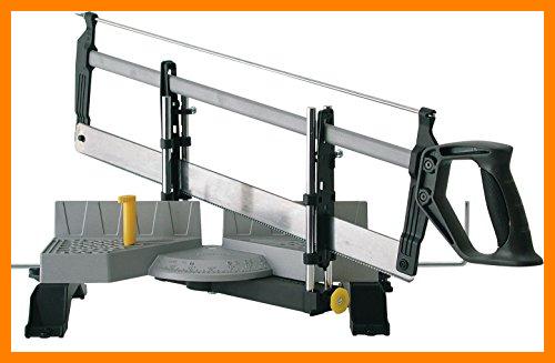 【 Mejor precio en oferta de 】✔️ STANLEY 1-20-800, Ingletadora con sierra Dynagrip, Corte limpio y preciso, Anchura: 45° = 103mm, 90° = 165mm / Espesor = 114 mm, Mango de elastómero, Se suministra con sierra trasera de 560mm