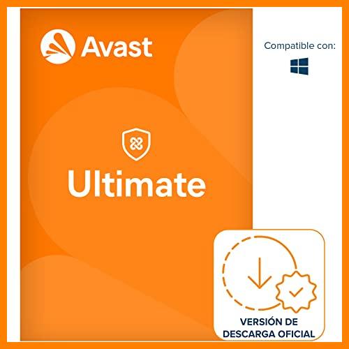 【 Mejor precio en oferta de 】✔️ Avast Ultimate - Antivirus Avast Premium Security con Avast SecureLine VPN y Avast Cleanup Premium - Software para descargar | 1 Dispositivo | 1 Año | PC/Mac | Código de activación enviado por email