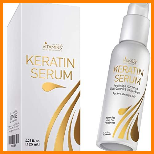 【 Mejor precio en oferta de 】✔️ Vitamins Serum de Keratina para Cabello - Tratamiento con Biotina, Colageno y Aceite Castor Oil y Jojoba - Activador de Rizos Protector Termico para Pelo Seco y Dañado