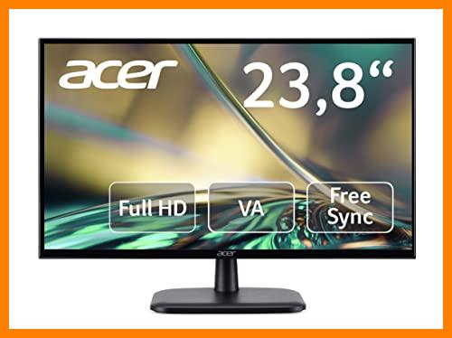 【 Mejor precio en oferta de 】✔️ Acer EK240YC - Monitor de 24" Full HD (1920x1080, 16:9, 250 Nits, Tiempo de Respuesta 5 ms G2G, AMD FreeSync, HDMI, VGA) Color Negro