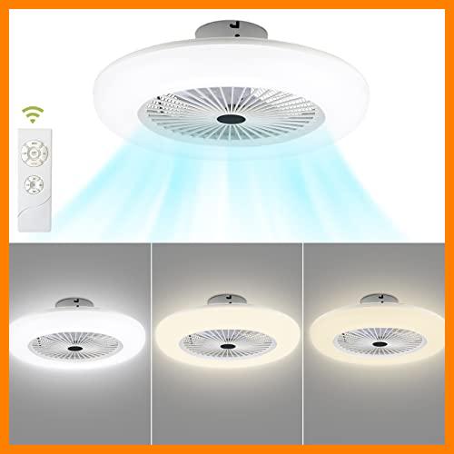 【 Mejor precio en oferta de 】✔️ vingo Ventilador de Techo, 80W Regulable LED Ventiladores para el Techo con Lámpara , 3 Velocidades Ajustable, Mando a distancia Ventilador Luz Techo-aspas Plafones para Dormitorio Sala Comedor