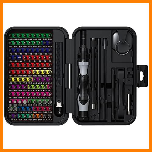 【 Mejor precio en oferta de 】✔️ 132 en 1 Juego de Destornilladores Precisión, Puntas Atornillador con Eje Flexible,Herramientas de reparación Profesional