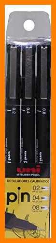 【 Mejor precio en oferta de 】✔️ Uni-Ball 135910 - Pack de 3 rotuladores calibrados