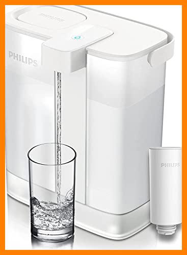 【 Mejor precio en oferta de 】✔️ Philips Water AWP2980WH/31 Filtro de agua instantáneo (3 l, flujo rápido de 1 l/min, recargable mediante USB-C), Blanco