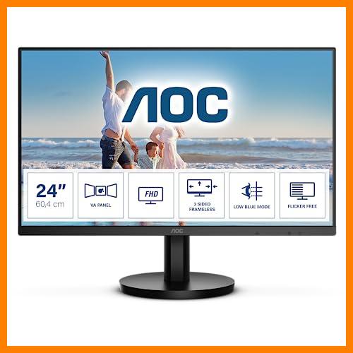 【 Mejor precio en oferta de 】✔️ AOC 24B3HM - 24" Full HD Monitor, Adaptive Sync (1920x1080, 75 Hz, VGA, HDMI 1.4) Black