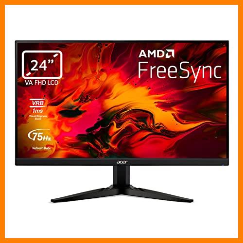 【 Mejor precio en oferta de 】✔️ Acer Nitro KG241YA - Monitor Gaming de 24" Full HD 75 Hz (1920x1080, 16:9, 250 Nits, Tiempo de Respuesta 1 ms VRB, AMD FreeSync, ZeroFrame, HDMI, VGA), Monitor PC Color Negro