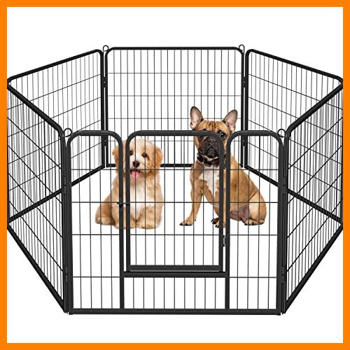 【 Mejor precio en oferta de 】✔️ Yaheetech 6 Vallas para Perros Jaula Cachorro Corrales para Perros Mascota Parque Interior Plegable 80X80 cm Cada Valla Negro