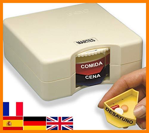 【 Mejor precio en oferta de 】✔️ Novedad - Pastillero semanal Inteligente en Español - Evita CONFUSIONES pues Solo Presenta Acceso a Las Pastillas del día Correspondiente, posicionando Cada día Mediante el Giro de la Rueda
