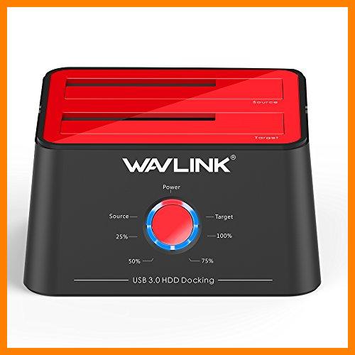 【 Mejor precio en oferta de 】✔️ WAVLINK Base de Conexión Docking Station USB 3.0 a SATA Disco Duro Externo 2 Bahias, con Función de Offline Clon/Copia/UASP, para 2.5/3.5" HDD/SSD Soporta 2 x 16 TB
