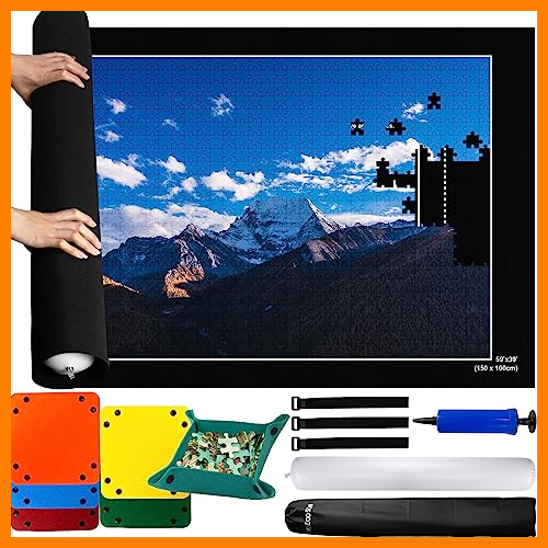 【 Mejor precio en oferta de 】✔️ MOZOOSON Tapete Puzzle, Tapete Puzzle 3000 2000 1500 Piezas, Puzzle Mat Roll Up Puzzle Pad, Estera de Rompecabezas Portátil, Tapete para Enrollar Puzzles, Alfombra Guarda Puzzle