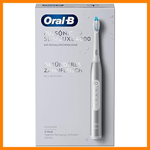 【 Mejor precio en oferta de 】✔️ Oral-B Pulsonic Slim Luxe 4000 - Cepillo de dientes eléctrico sónico con 3 modos de cepillado para cuidado dental y encías saludables, platino