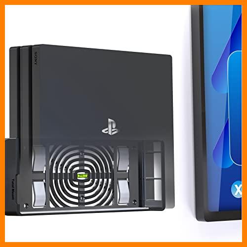 【 Mejor precio en oferta de 】✔️ TotalMount Soporte de Pared para la Consola Sony Playstation 4 Pro con gestión del Calor y Clip de Seguridad Negro