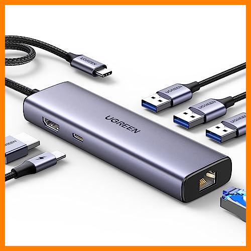 【 Mejor precio en oferta de 】✔️ UGREEN Revodok Hub Adaptador USB C a USB 3.0, Ethernet Gigabit HDMI 4K PD 100W Compatible con MacBook Pro Air iPad Pro Air iPhone 15 Pro MAX Surface Pro XPS Galaxy Tab S9 Disco Duro Llave USB