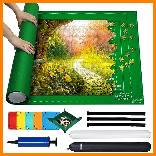 【 Mejor precio en oferta de 】✔️ MOZOOSON Tapete Puzzle 2000 Piezas, Puzzle Mat Roll Jigsaw Puzzle Pad, Fieltro Tapete Puzzle, Accesorios para Guardar Los Puzzles, Jigsaw Puzzle Mat con 6 Puzzles Clasificadores