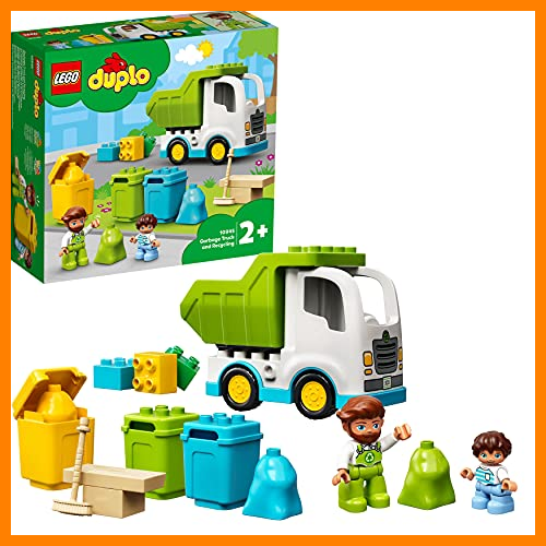 【 Mejor precio en oferta de 】✔️ LEGO 10945 Duplo Town Camión de Residuos y Reciclaje, Carro de Basura, Juguete Educativo +2 años, Juegos para Bebés