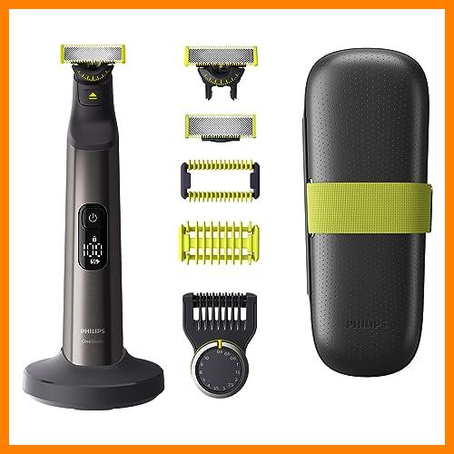 【 Mejor precio en oferta de 】✔️ Philips OneBlade Pro 360 Hybrid Face + Body: barbero eléctrico y afeitadora corporal, 2 cuchillas 360, 14 longitudes, 1 kit para el cuerpo, 1 soporte de carga, 1 estuche de viaje (modelo QP6651/35)