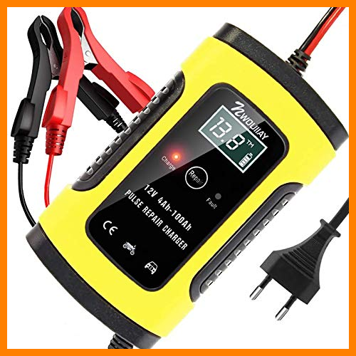 【 Mejor precio en oferta de 】✔️ NWOUIIAY Cargador de Batería Coche Mantenimiento Automático Inteligente 6A 12V con Múltiples Protecciones para Coche Moto ATV RV Barco
