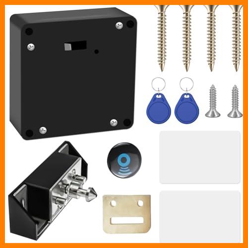 【 Mejor precio en oferta de 】✔️ Sporgo Cerradura inteligente para gabinetes Nfc: cerradura de muebles con 2 llaveros y 2 tarjeta RFID, cerradura inteligente oculta, cerraduras sin agujeros para armarios, cajones, taquillas y