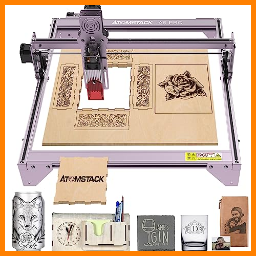 【 Mejor precio en oferta de 】✔️ ATOMSTACK A5 Pro Laser Graviermaschine 40 W, DIY CNC Laser Grabador Cutter, protección ocular, enfoque fijo láser para madera, metal, bricolaje, superficie de grabado grande 410 x 400 mm