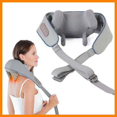 【 Mejor precio en oferta de 】✔️ Masajeador de cuello y hombros, masajeador shiatsu de cuello y hombros con calor, dos modos de masaje, tejido profundo 5D, masajeador de cuello y espalda para dolor de cuello, alivio muscular en los
