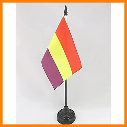 【 Mejor precio en oferta de 】✔️ BANDERA de MESA ESPAÑA REPUBLICANA SIN ESCUDO 15x10cm - BANDERINA de DESPACHO DE LA REPUBLICA ESPAÑOLA 10 x 15 cm - AZ FLAG