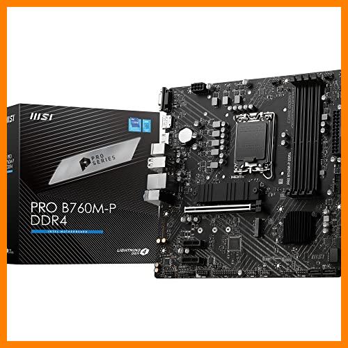 【 Mejor precio en oferta de 】✔️ MSI Placa base DDR4 PRO B760M-P, micro-ATX, compatible con procesadores Intel Core de 12.ª y 13.ª generación, LGA 1700, DDR4 Memory Boost 4800+MHz/OC, ranura PCIe 4.0 x16, ranuras M.2 Gen4, varias