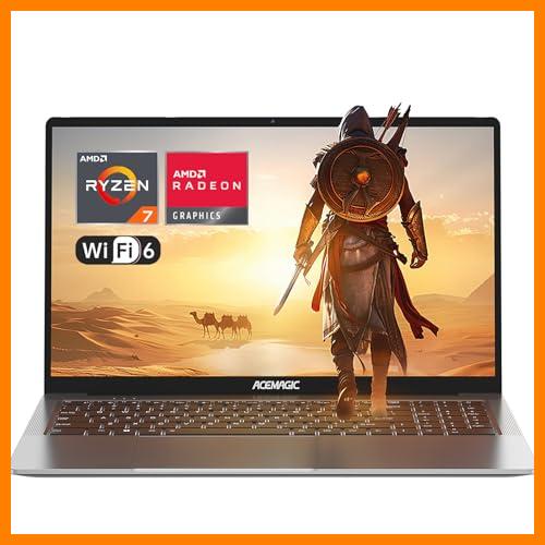 【 Mejor precio en oferta de 】✔️ ACEMAGIC Ordenador Portátil Gaming AMD Ryzen 7 5700U(Batería i7-1265U),16,1 Pulgadas Portátil,RAM 16GB NVME SSD 512GB,Tastiera Retroilluminata,Gráficos Radeon RX Vega 8,WiFi 6,Windows 11