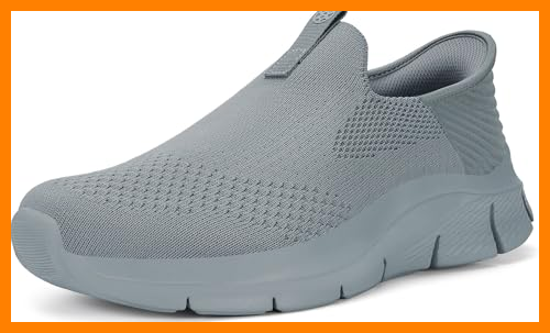 【 Mejor precio en oferta de 】✔️ Zapatillas Casual para Hombre Mujer Slip-ins Zapatos de Caminar Deportivas Correr Tenis Sneaker Cómodas Manos Libres Sin Cordones Gris 36EU