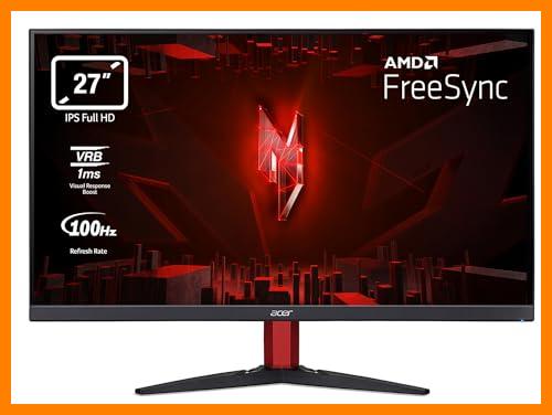 【 Mejor precio en oferta de 】✔️ Acer Nitro KG272Ebmiifx - Monitor Gaming 27" Full HD 100 Hz (69 cm, 1920x1080, 16:9, 250 Nits, Tiempo de Respuesta 1ms VRB, AMD FreeSync, 1xVGA/2xHDMI 1.4) Monitor PC Gaming Color Negro