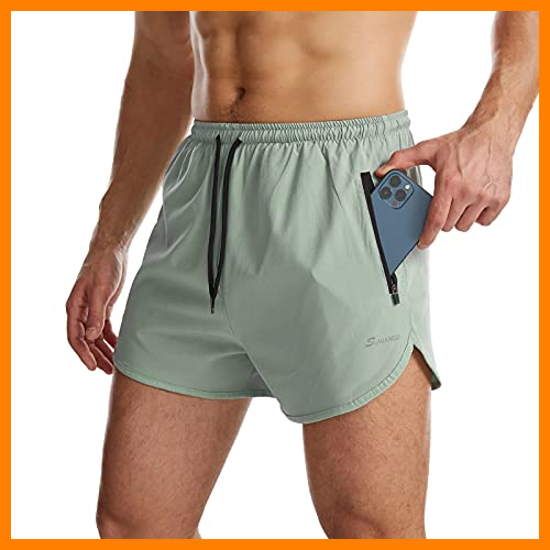 【 Mejor precio en oferta de 】✔️ Suwangi Hombres Pantalónes Cortos de Deportivos 2 en 1 Secado Rápido Entrenamiento Fitness Gimnasio con Bolsillo Cremallera