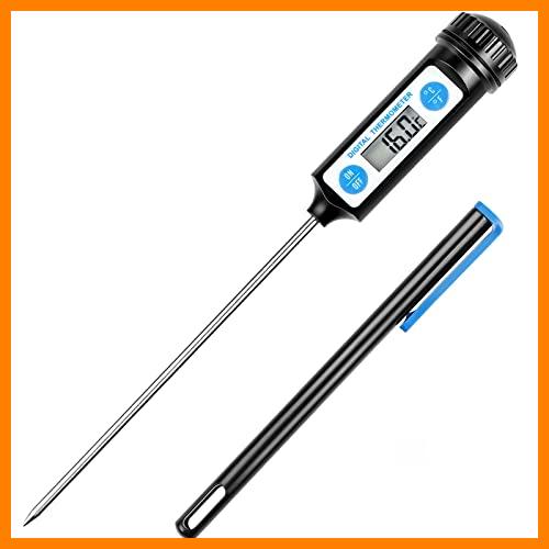【 Mejor precio en oferta de 】✔️ Anpro - Termómetro digital de cocina, con sonda larga y pantalla LCD, para alimentos como carne, aceite, leche, vino, barbacoa y agua caliente, negro