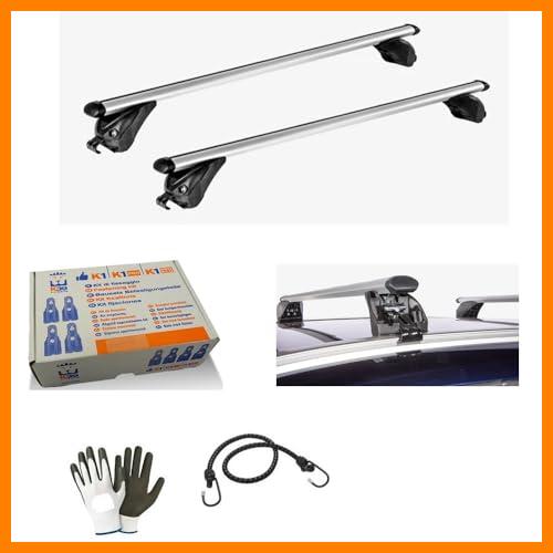 【 Mejor precio en oferta de 】✔️ Compatible con Dacia Lodgy 5p AÑO 2015 Barras DE Techo para Coche con Railing Cerradas PORTAEQUIPAJE DE Aluminio 112CM MAX Bar 75KG HOMOLOGADO+Kit DE FIJACIÓN