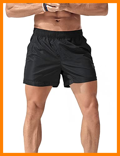 【 Mejor precio en oferta de 】✔️ Muscle Alive Hombre Corriendo Pantalones Cortos Deportivos 5" Ligero Aptitud física Culturismo Fitness Running Shorts Negro M