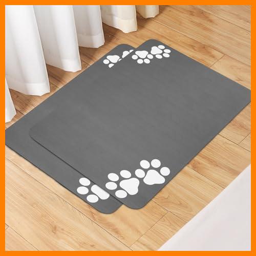 【 Mejor precio en oferta de 】✔️ Zaxiva Alfombra Comedero Perro, Alfombrillas Absorbentes de Secado Rápido para Perros, Alfombrilla de Agua Antideslizante para Dispensador de Alimentos y Agua, Alfombra para Gatos 60x40 cm