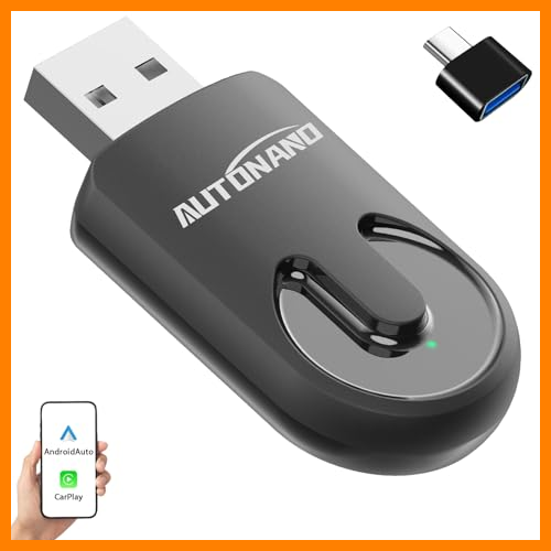 【 Mejor precio en oferta de 】✔️ Adaptador inalámbrico CarPlay y Android Auto 2 en 1: compatible con Apple CarPlay, Android Auto, Plug & Play, conexión inalámbrica rápida