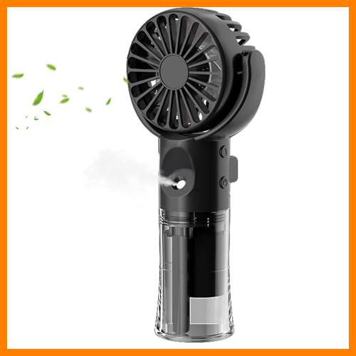 【 Mejor precio en oferta de 】✔️ Nircho Ventilador portátil de mano con pulverizador de agua, ventiladores recargables por USB con 4 velocidades, ventilador de niebla de refrigeración alimentado por batería, mini ventilador de mano