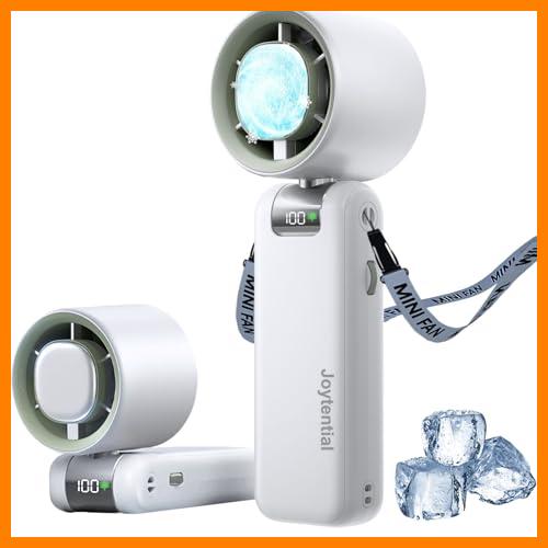 【 Mejor precio en oferta de 】✔️ Joytential Ventilador de Mano, Ventilador Portátil Turbo Ajustable de Velocidad 1-100 Marcha, 4000mAh USB Recargable, Modo Refrigeración, Ventiladors Personal para Al aire libre, Viajes (Blanco)