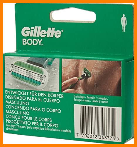 【 Mejor precio en oferta de 】✔️ Gillette Maquinilla de afeitar corporal para hombre, 4 hojas de afeitar de triple hoja