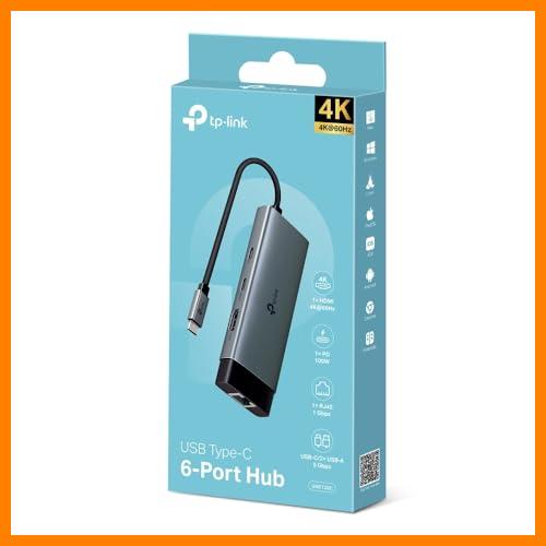 【 Mejor precio en oferta de 】✔️ TP-Link UH6120C Hub USB 3.0 UH6120C, 6 Puertos USB y 2 Puertos de Carga Tipo-C, Velocidad de Transferencia de hasta 5Gbps, Carga Rápida 5V/2.4A, Diseño Compacto y Portátil, Windows, Mac y Linux
