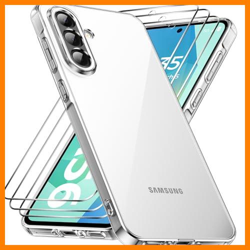 【 Mejor precio en oferta de 】✔️ caslord Funda para Samsung Galaxy A56 5G Transparente Case [3 Protector de Pantalla] [Anti-Amarillo] [Ultra Delgado] [Protección contra caídas] Suave TPU Caso Delgada Anti-Choques Cover - Clear