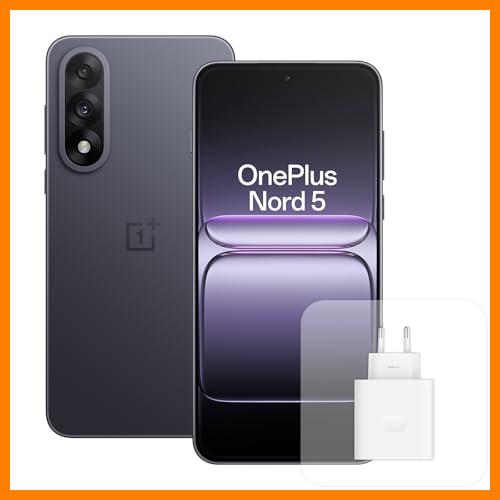 【 Mejor precio en oferta de 】✔️ OnePlus Nord 5 Smartphone con 12 GB RAM 512 GB, Pantalla AMOLED de 6,83" y 144 Hz, Snapdragon 8s de 3 generación, cámara Dual de 50 MP, batería de 5200 mAh, con Cargador de 80W, Gris
