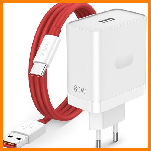 【 Mejor precio en oferta de 】✔️ 80W Cargador y Cable USB C para OnePlus Nord 5 CE5 5G CE4 Lite Nord CE3 2T, SUPERVOOC Adaptador de Cargador y Cable Tipo C 1 Metro Carga Rápida Enchufe para OnePlus 13R 13T 13s 10 Pro Ace 5 Pad 3 Open