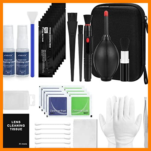 【 Mejor precio en oferta de 】✔️ ARVOK 32 en 1 Kits Professional Camera Kit de Limpieza, Incluye Soplador de Aire/Lápiz de Limpieza/Solución de Limpieza, Kit de Limpieza de Lentes para Cámaras DSLR Compatibles con Canon, Nikon, Sony